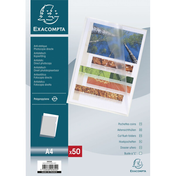 EXACOMPTA Sichth&uuml;lle, DIN A4, PP 0,12 mm, farbig sortiert