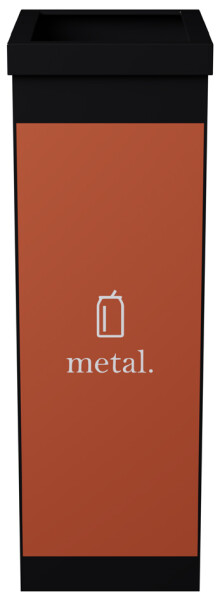 PAPERFLOW Wertstoffsammelbox für Metall, schwarz, 60 Liter