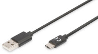 DIGITUS USB 2.0 Anschlusskabel, USB-C - USB-A, 1,0 m