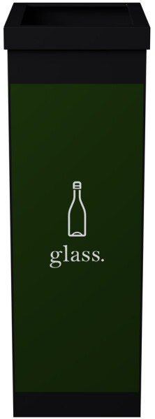 PAPERFLOW Wertstoffsammelbox für Glas, schwarz, 60 Liter