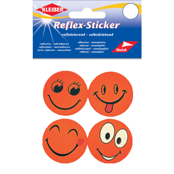 KLEIBER Reflex-Sticker "Happy Face", orange