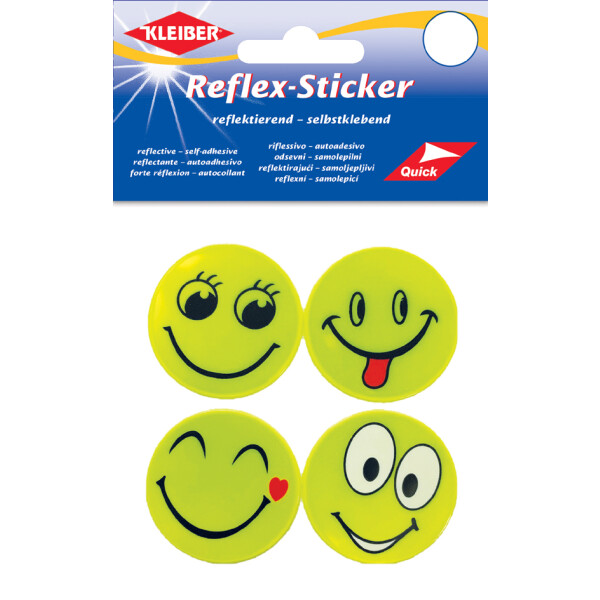 KLEIBER Reflex-Sticker "Happy Face", gelb