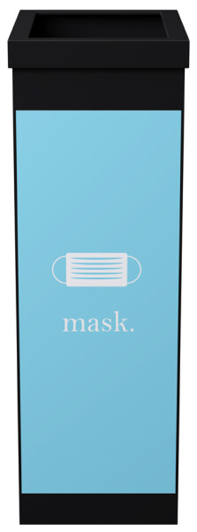 PAPERFLOW Wertstoffsammelbox für Masken, schwarz, 60 Liter