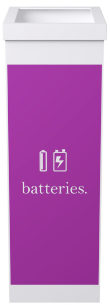 PAPERFLOW Wertstoffsammelbox für Batterien, weiß, 60 Liter
