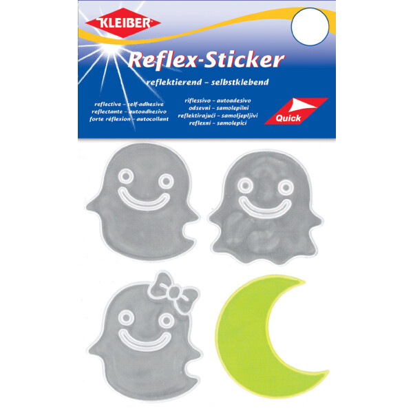 KLEIBER Reflex-Sticker "Gespenst & Mond", silber gelb