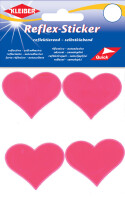 KLEIBER Reflex-Sticker "Herzen", neonpink