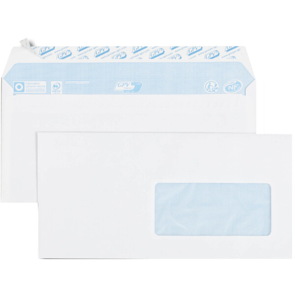 GPV Briefumschläge, DL, 110 x 220 mm, weiß, ohne Fenster