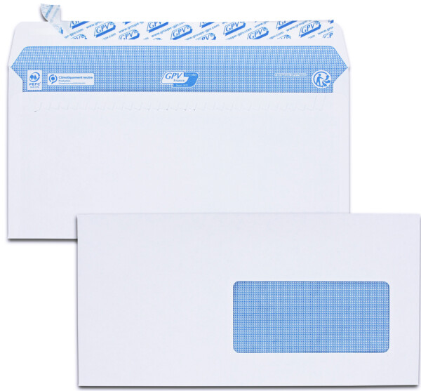 GPV Briefumschläge, DL, 110 x 220 mm, weiß, ohne Fenster