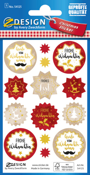 AVERY Zweckform ZDesign Weihnachts-Sticker "Wünsche"