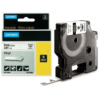 DYMO RHINO Vinyl-Schriftband weiß schwarz, 12 mm x...