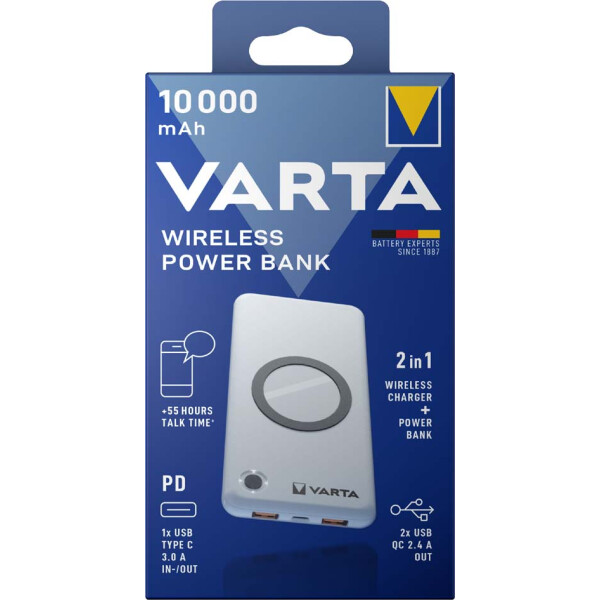 VARTA Powerbank "Wireless", 10.000 mAh, wei&szlig;