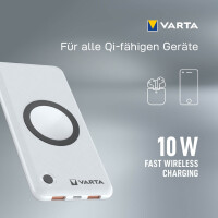 VARTA Powerbank "Wireless", 10.000 mAh, weiß
