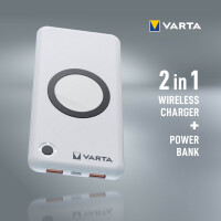 VARTA Zusatzakku "Wireless Power Bank", 10.000 mAh, weiß