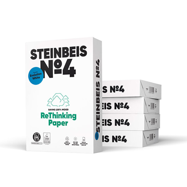 Steinbeis No.4 Recyclingpapier A4 80g/m2 - 1 Karton (2.500 Blatt)