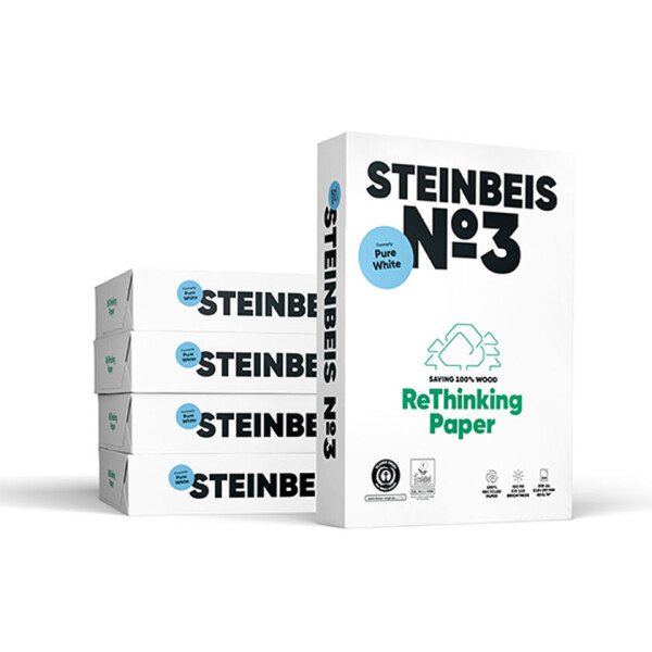 Steinbeis No.3 Recyclingpapier A4 80g/m2 - 1 Karton (2.500 Blatt)