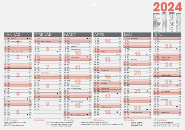 Glocken Tischkalender "Tafelkalender", 2024, DIN A4 quer