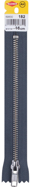 KLEIBER Reißverschluss, Metall, Länge: 120 mm, schiefergrau