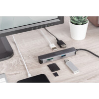 DIGITUS USB-C Docking Adapter, 5-Port, grau