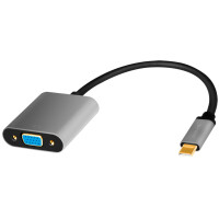 LogiLink USB-C - VGA Adapterkabel, 0,15 m, schwarz grau