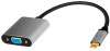 LogiLink USB-C - VGA Adapterkabel, 0,15 m, schwarz grau