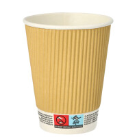 PAPSTAR Papp-Trinkbecher "pure" Ripple Wall, 0,4 l, beige