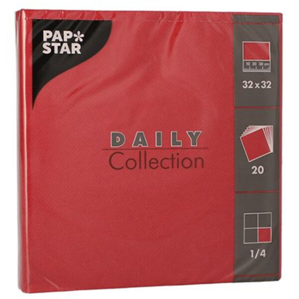 PAPSTAR Lunch-Servietten, 320 x 320 mm, 3-lagig, bordeaux