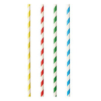 PAPSTAR Papier-Trinkhalm "Stripes", 210 mm, farbig sortiert