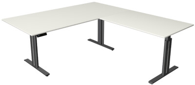 kerkmann Sitz-Steh-Schreibtisch Move 3 elegant mit Anbau
