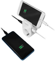 LogiLink Adapterstecker mit Smartphone-Ablagefläche, weiß