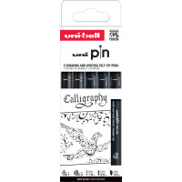 uni-ball Fineliner PIN PF "Brush Art", 5er Set