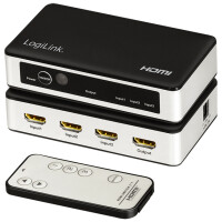 LogiLink 4K 60Hz HDMI Switch, 3-fach, schwarz silber