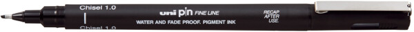uni-ball Fineliner PIN Chisel 1.0, Keilspitze, schwarz