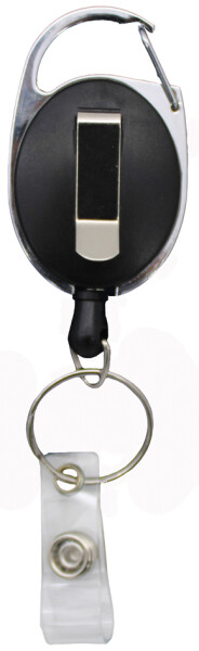 WEDO Gürtel-Clip mit ausziehbarer Nylonschnur, chrom schwarz