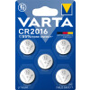 VARTA Lithium Knopfzelle "Electronics", CR2016, 5er Pack