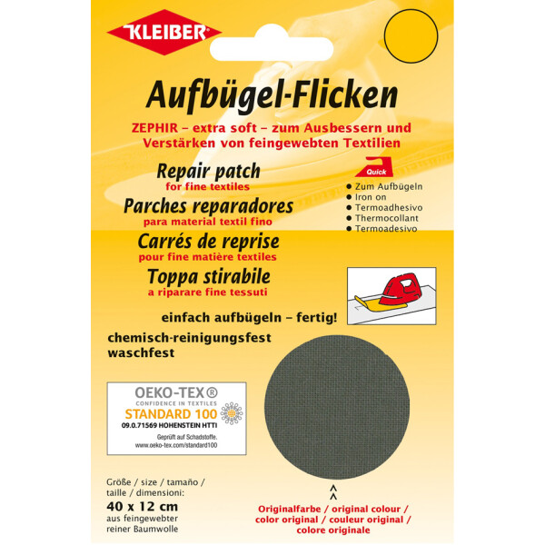 KLEIBER Zephir-Aufbügel-Flicken, 400 x 120 mm, schilf