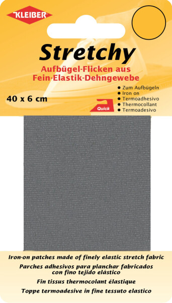 KLEIBER Stretchy-Bügel-Flicken, 400 x 60 mm, grau