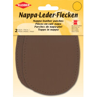 KLEIBER Nappa-Lederflecken oval, 100 x 125 mm, dunkelbraun