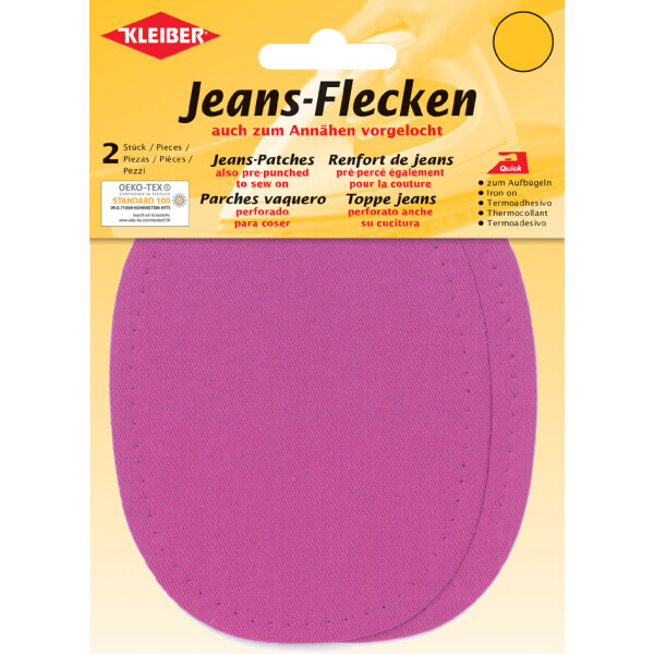 KLEIBER Jeans-Bügelflecken oval, 130 x 100 mm, pink