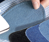KLEIBER Jeans-Bügelflecken oval, 130 x 100 mm, grau