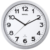 MAUL Wanduhr Funkuhr MAULstep, Durchmesser: 400 mm, silber