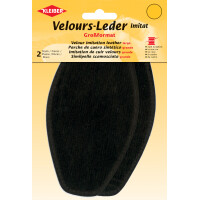 KLEIBER Velour-Leder-Imitat, 95 x 185 mm, mittelgrau