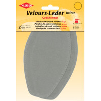 KLEIBER Velour-Leder-Imitat, 95 x 185 mm, mittelgrau