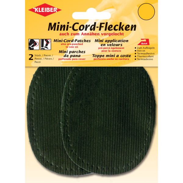 KLEIBER Mini-Cord-Flecken, 110 x 85 mm, grün
