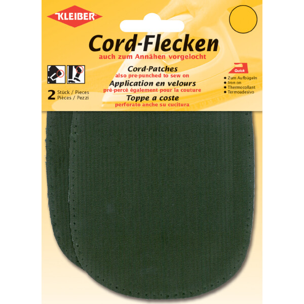 KLEIBER Cord-Flecken, 135 x 100 mm, grün