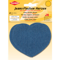 KLEIBER Jeans-Flecken Herzen, 85 x 105 mm , mittelblau