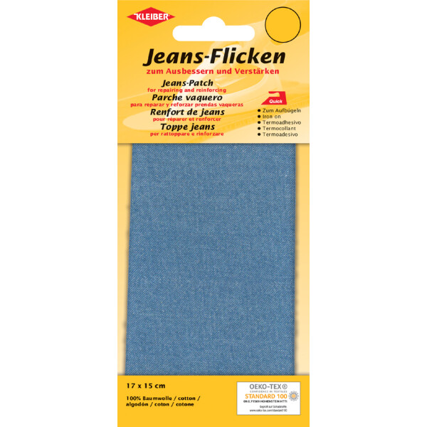 KLEIBER Jeans-Bügelflicken, 170 x 150 mm, hellblau