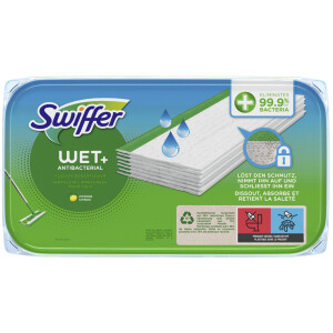 Swiffer Wet Wischtücher Antibakteriell Nachfüllpackung, 10er