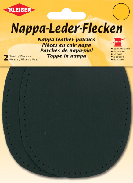 KLEIBER Nappa-Lederflecken oval, 100 x 125 mm, schwarz
