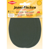 KLEIBER Jeans-Bügelflecken oval, 130 x 100 mm, oliv