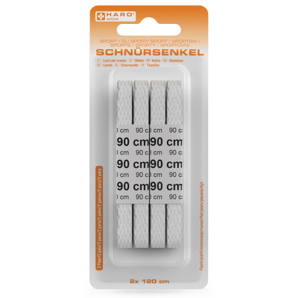HARO Sport-Schn&uuml;rsenkel, flach, 1200 mm, wei&szlig;